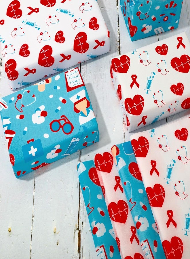 Whaline 100 Sheets Nurse Tissue Paper Medical School Gift Wrapping Paper Heart Stethoscope Decorative Art Paper for Nurses Doctors DIY Crafts Party Gift Packing Supplies, 14 x 20 Inch - Image 5